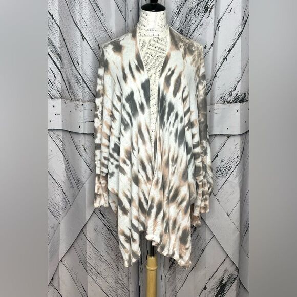Tie Dye Open Front Cardigan Poncho - Picture 1 of 4